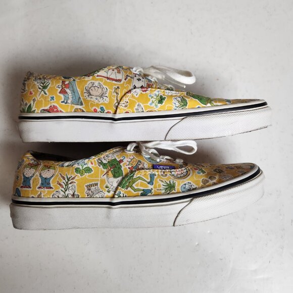 VANS Liberty of London Alice in Wonderland Mad Hatter Yellow Women Size 7.5 - Picture 5 of 12